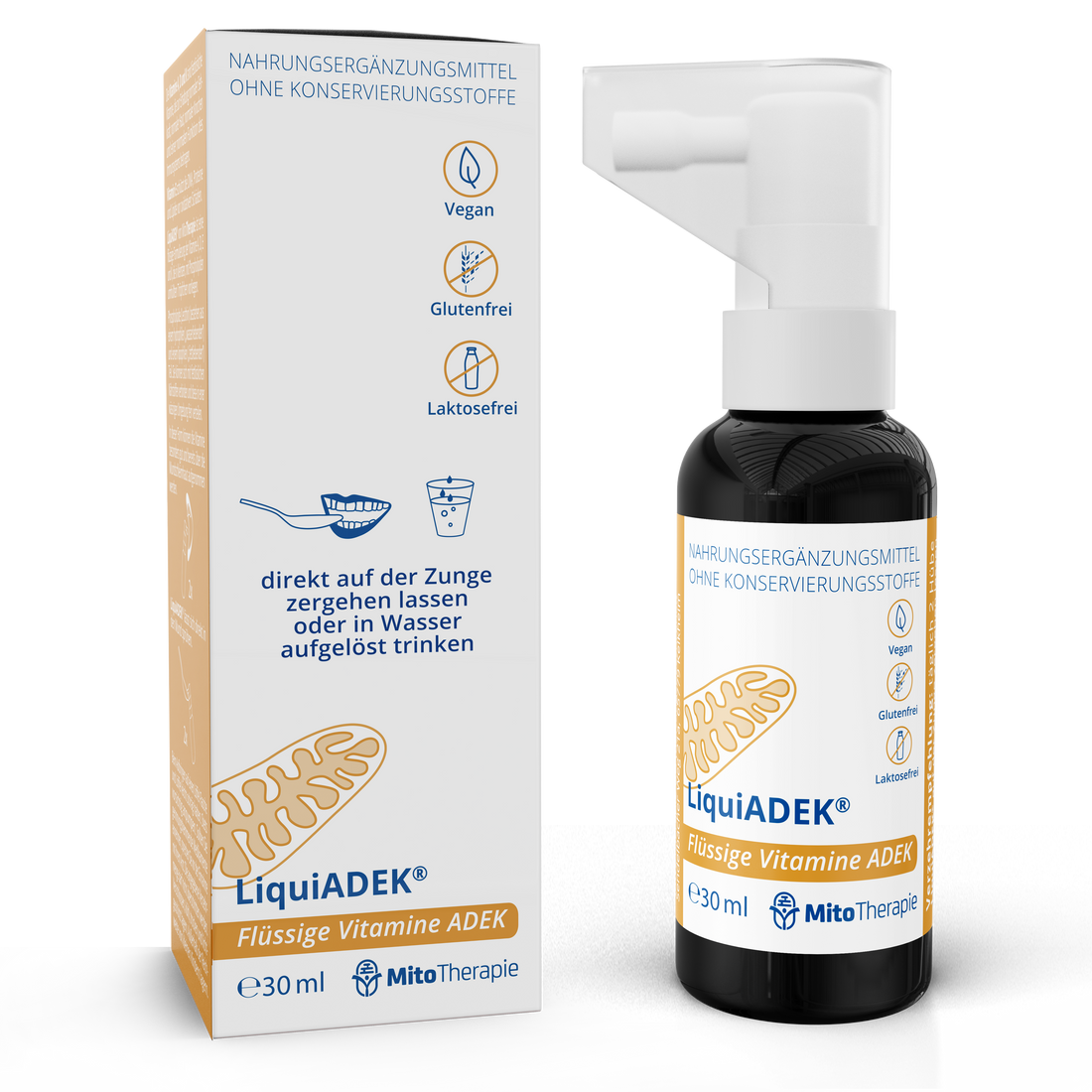 LiquiADEK® – flüssige Vitamine A, D, E und K2 (Menaquinon-7) – vegan, höchste Bioverfügbarkeit – 30 ml