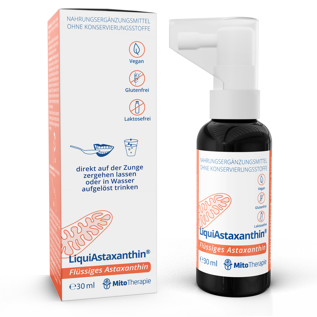 LiquiAstaxanthin® – flüssiges Astaxanthin aus Algen – vegan, höchste Bioverfügbarkeit – 30 ml