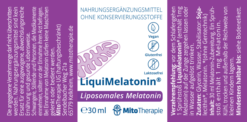 LiquiMelatonin® – liposomales Einschlafspray – vegan, 30 ml für 180 Anwendungen