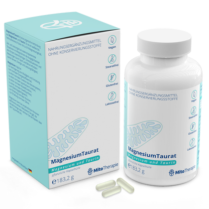MagnesiumTaurat – das Zwei in einem Magnesium - 180 vegane Kapseln mit je 900 mg