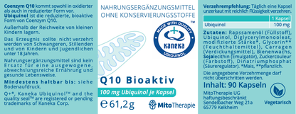 Q10 Bioaktiv - 100 mg Ubiquinol je Kapsel – 90 Kapseln