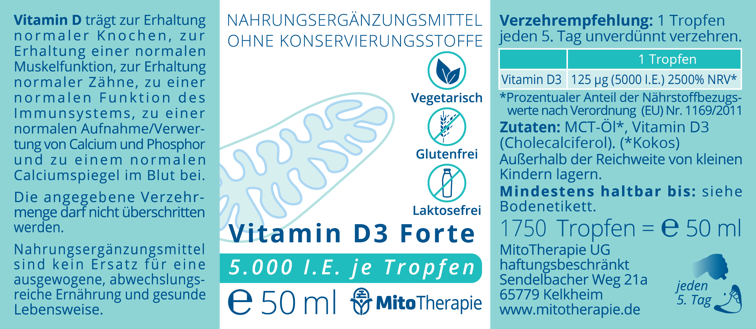 Vitamin D3 Tropfen – 5000 I.E. je Tropfen
