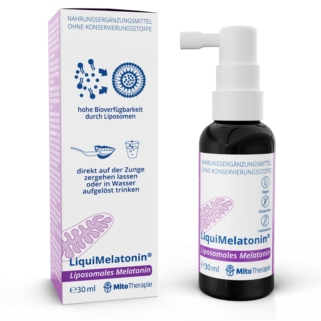 LiquiMelatonin® – liposomales Einschlafspray – vegan, 30 ml für 180 Anwendungen