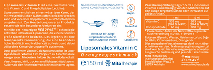 Liposomales Vitamin C – vegan, gepuffert, ohne Konservierungsstoffe - 150 ml