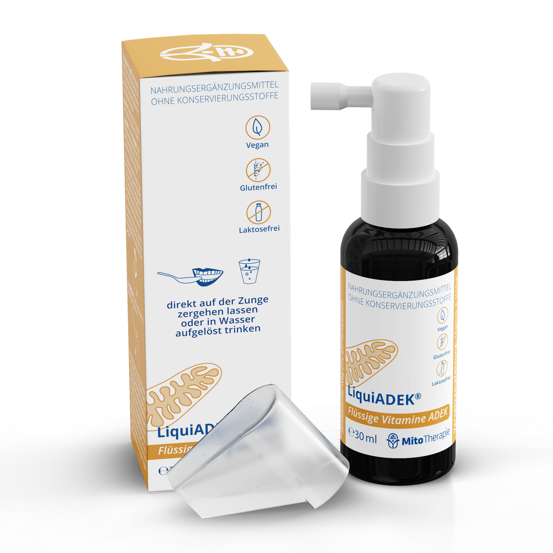 LiquiADEK® – flüssige Vitamine A, D, E und K2 (Menaquinon-7) – vegan, höchste Bioverfügbarkeit – 30 ml