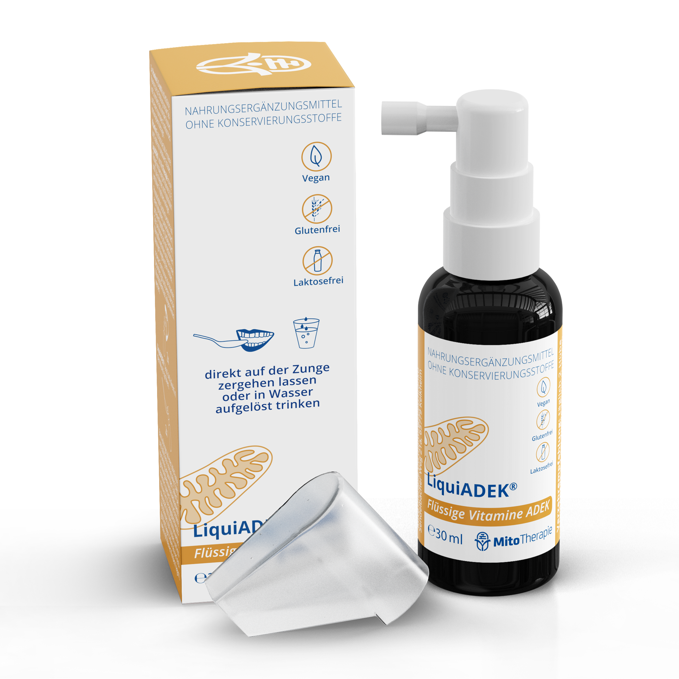 LiquiADEK® – flüssige Vitamine A, D, E und K2 (Menaquinon-7) – vegan, höchste Bioverfügbarkeit – 30 ml