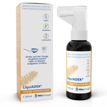 LiquiADEK® – flüssige Vitamine A, D, E und K2 (Menaquinon-7) – vegan, höchste Bioverfügbarkeit – 30 ml