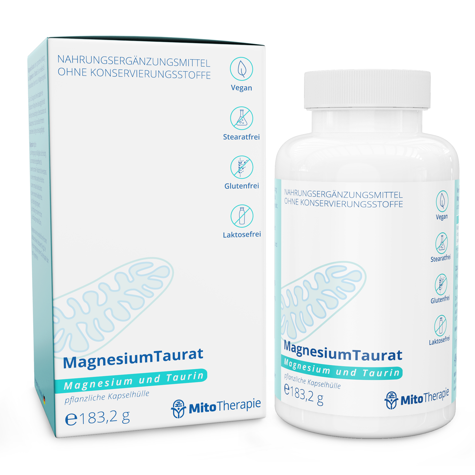 MagnesiumTaurat – das Zwei in einem Magnesium - 180 vegane Kapseln mit je 900 mg