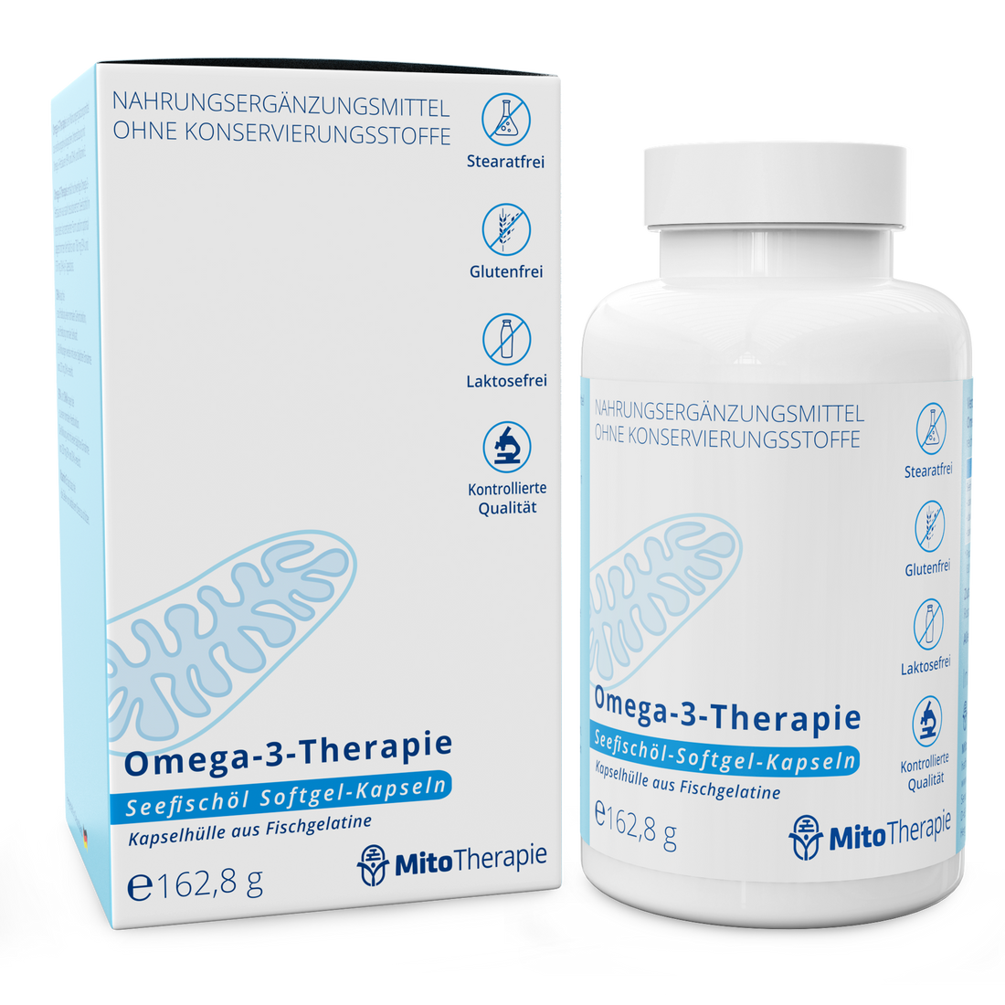 Omega-3-Therapie – Seefischöl-Softgel-Kapseln – 120 Kapseln mit den wichtigen Omega-3-Fettsäuren EPA und DHA in besonders konzentrierter Form