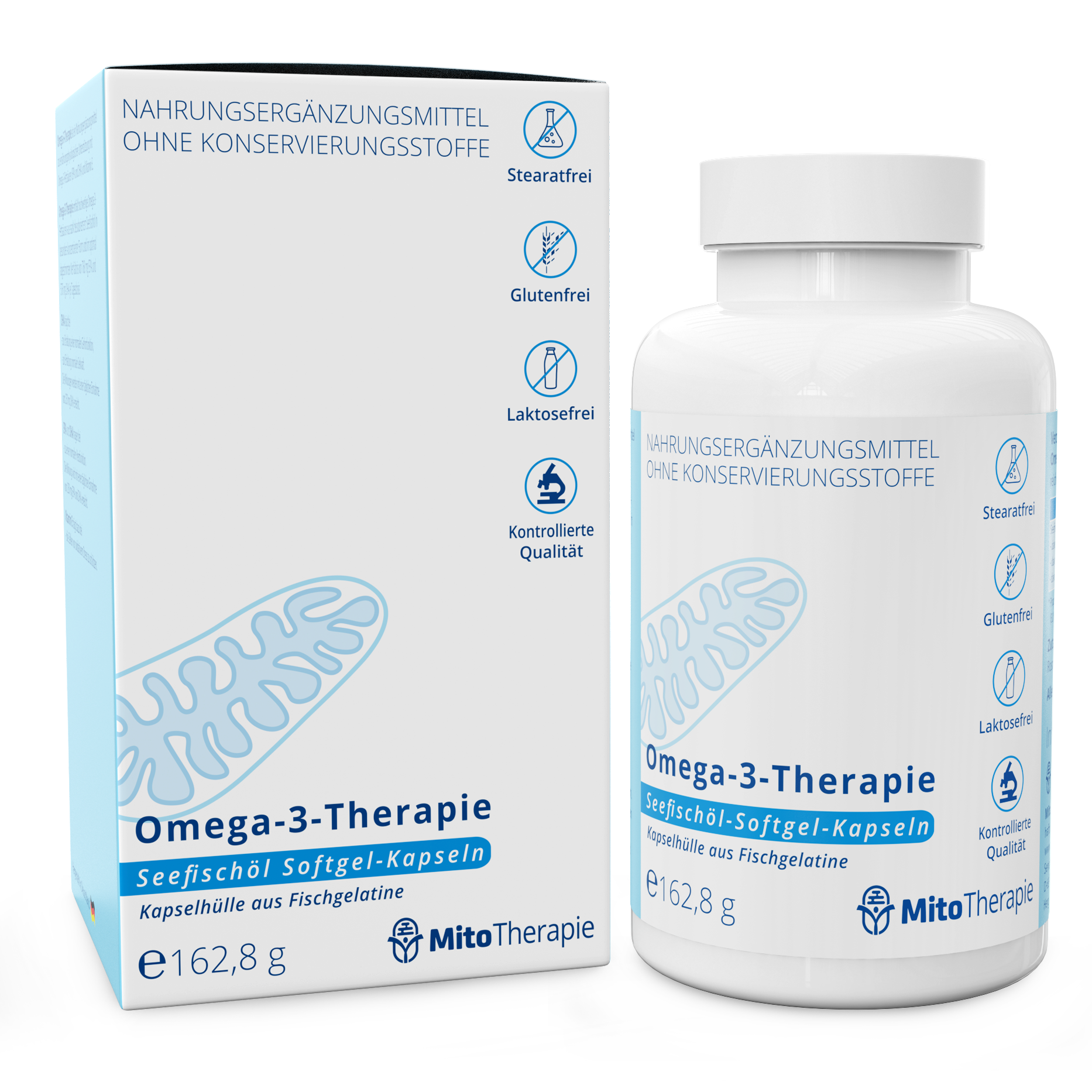 Omega-3-Therapie – Seefischöl-Softgel-Kapseln – 120 Kapseln mit den wichtigen Omega-3-Fettsäuren EPA und DHA in besonders konzentrierter Form